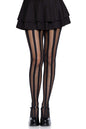 Free Shipping For Sheer Pantyhose With Opaque Vertical Stripes