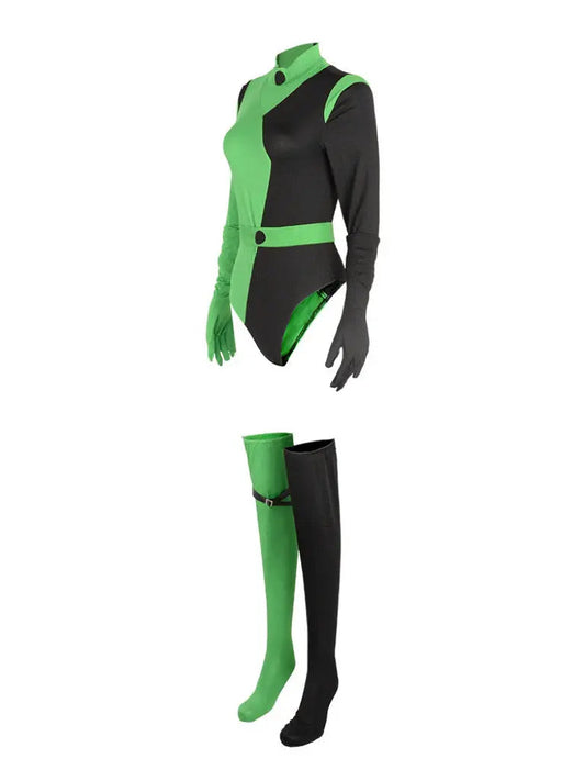 Free Shipping For hego Kim' Green & Black Costume Set