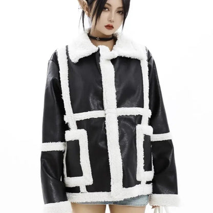 Free Shipping For 'Shepherd' Dark Woolen Patchwork Jacket