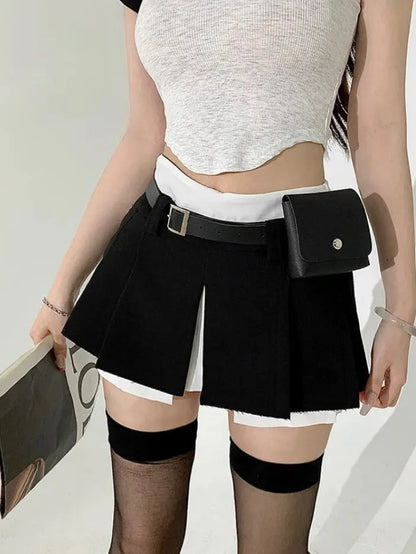 Free Shipping For 'Shisa' Techwear Ripped Belt Pockets Skort