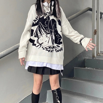 Free Shipping For 'Shojo' Kawaii Goth Manga Girl Sweaters