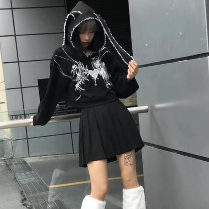 Free Shipping For 'Sick Doll' Harajuku Rabbit Ears Hoodie Top