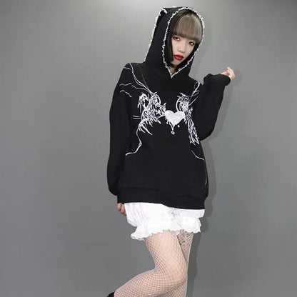 Free Shipping For 'Sick Doll' Harajuku Rabbit Ears Hoodie Top