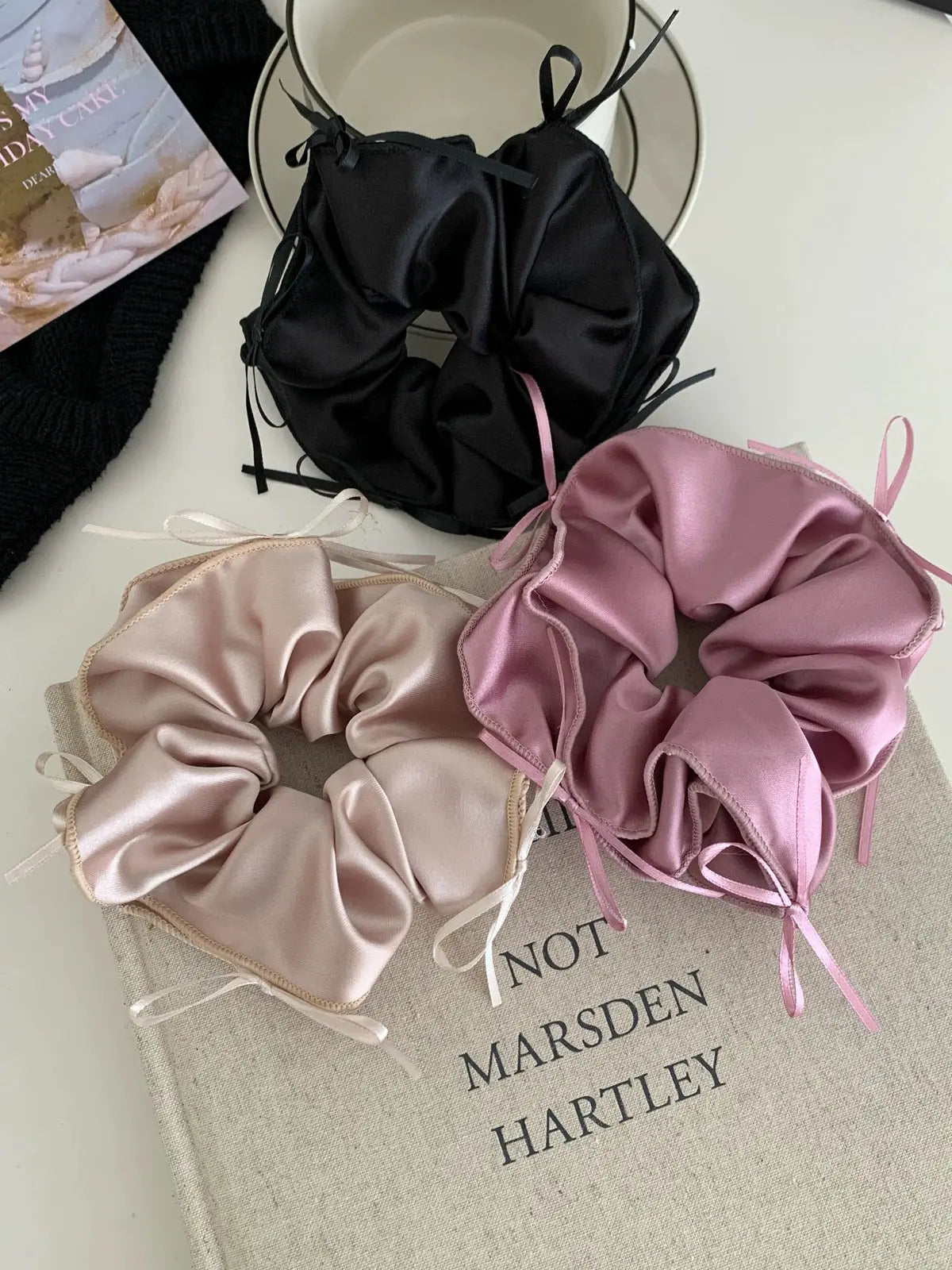 Free Shipping For 'Silky Smooth' Ribbon Core Ballet core Scrunchies