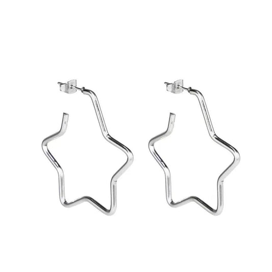 Free Shipping For 'Silver Lining' Grunge Star Shape Earring