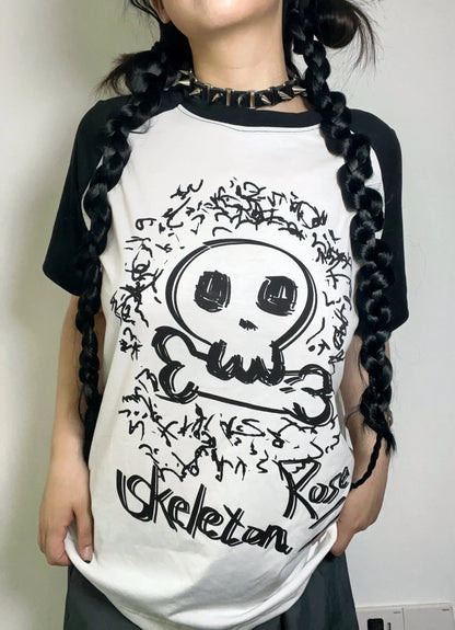 Free Shipping For 'Skeleton Rose' Harajuku Oversized Unisex Graphic T-Shirts