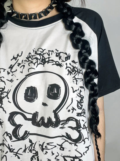 Free Shipping For 'Skeleton Rose' Harajuku Oversized Unisex Graphic T-Shirts