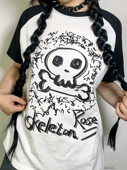 Free Shipping For 'Skeleton Rose' Harajuku Oversized Unisex Graphic T-Shirts