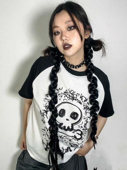 Free Shipping For 'Skeleton Rose' Harajuku Oversized Unisex Graphic T-Shirts