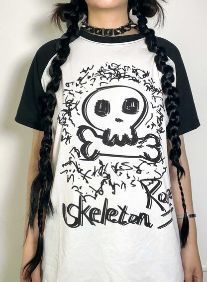 Free Shipping For 'Skeleton Rose' Harajuku Oversized Unisex Graphic T-Shirts