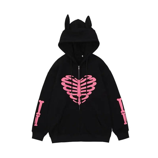 Free Shipping For 'Skull Sweetie' Kawaii Goth Skeleton Hoodie Jacket