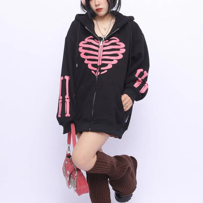 Free Shipping For 'Skull Sweetie' Kawaii Goth Skeleton Hoodie Jacket