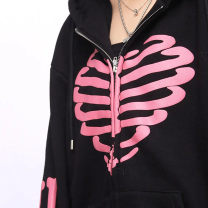 Free Shipping For 'Skull Sweetie' Kawaii Goth Skeleton Hoodie Jacket