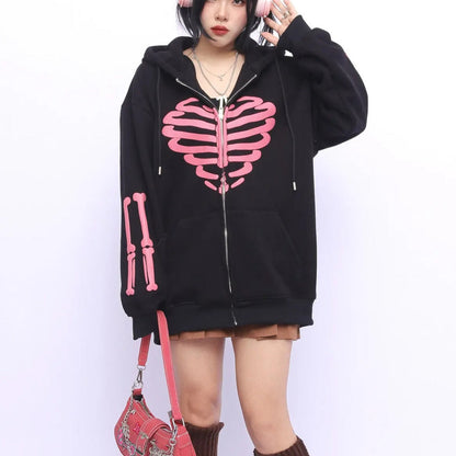 Free Shipping For 'Skull Sweetie' Kawaii Goth Skeleton Hoodie Jacket