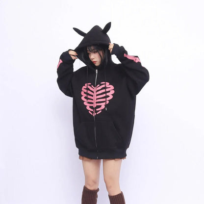 Free Shipping For 'Skull Sweetie' Kawaii Goth Skeleton Hoodie Jacket