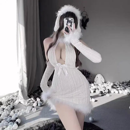 Free Shipping For 'Snow Angel' Fluffy Sexy Christmas Costume