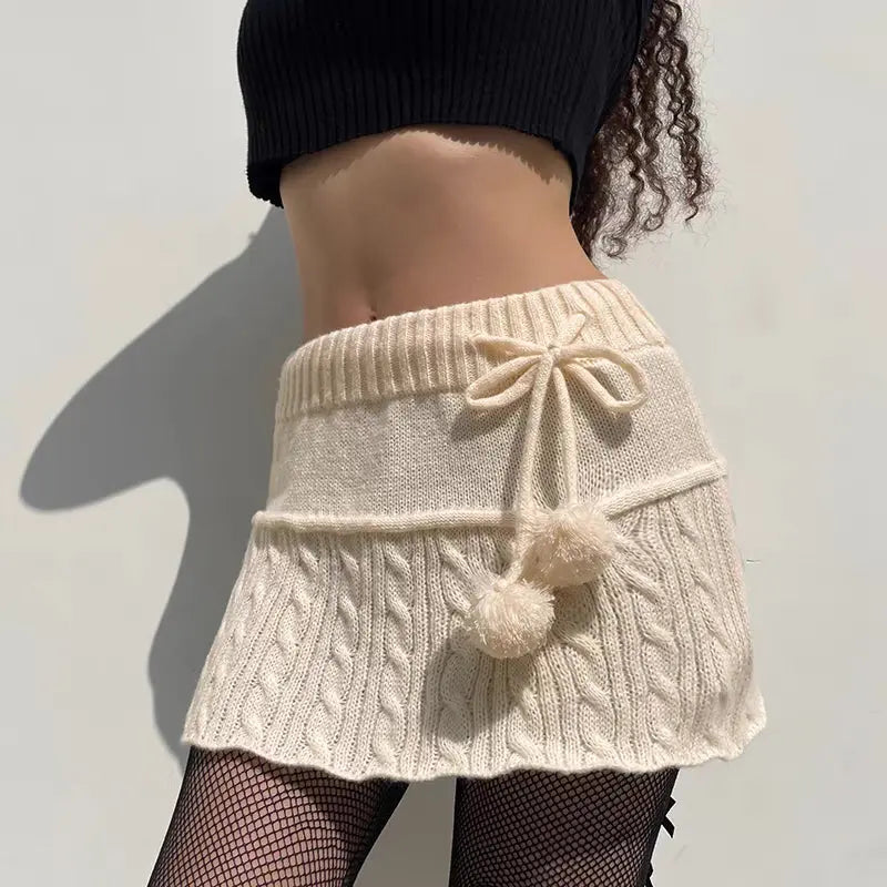 Free Shipping For 'Snow Flakes' Kawaii Fluff Ball Skirt