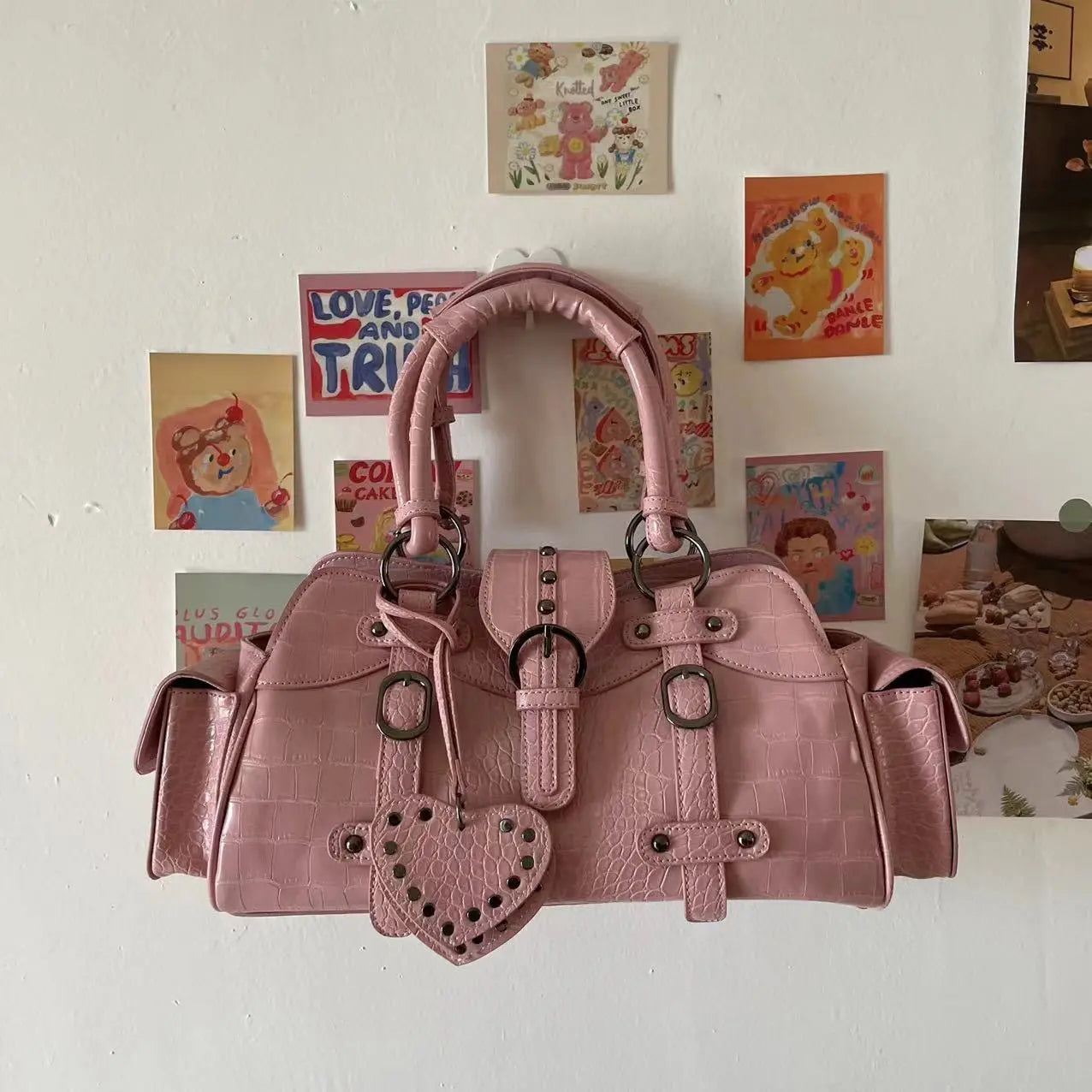 Free Shipping For 'Soft Lips' Y2k Pink Vintage Crossbody Bags