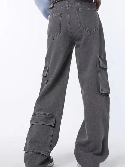 Free Shipping For 'Space & Me' Future Grey Star Wide-leg Pants