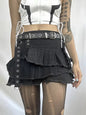 Free Shipping For 'Speak up' Dark Punk Ripped Denim Skirt