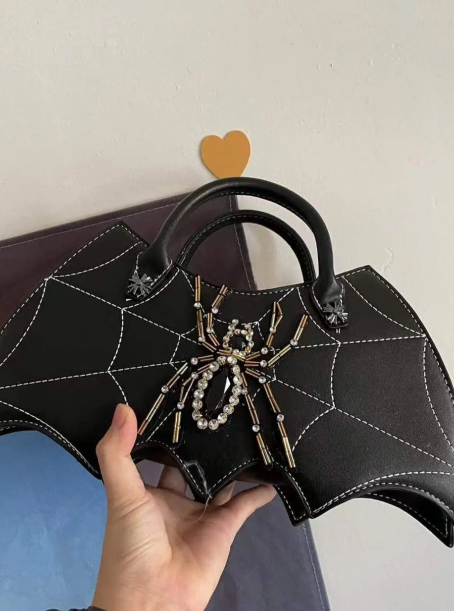 Free Shipping For 'Spider Glam' Alt Dark Spider Shape Hand Bags