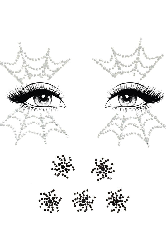 Free Shipping For Spider Web Face Jewels Sticker