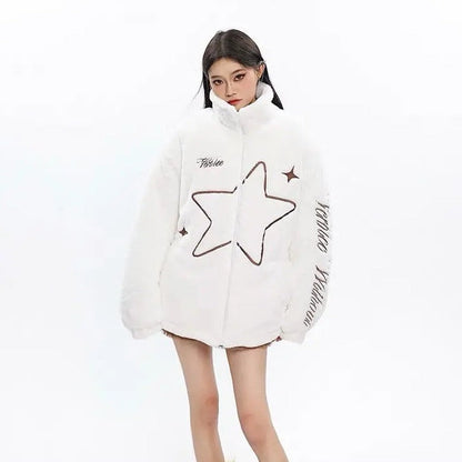 Free Shipping For 'Star Knows' Star Pattern Zip-Up Jacket