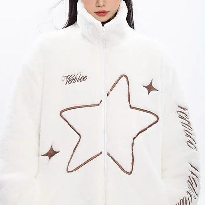 Free Shipping For 'Star Knows' Star Pattern Zip-Up Jacket