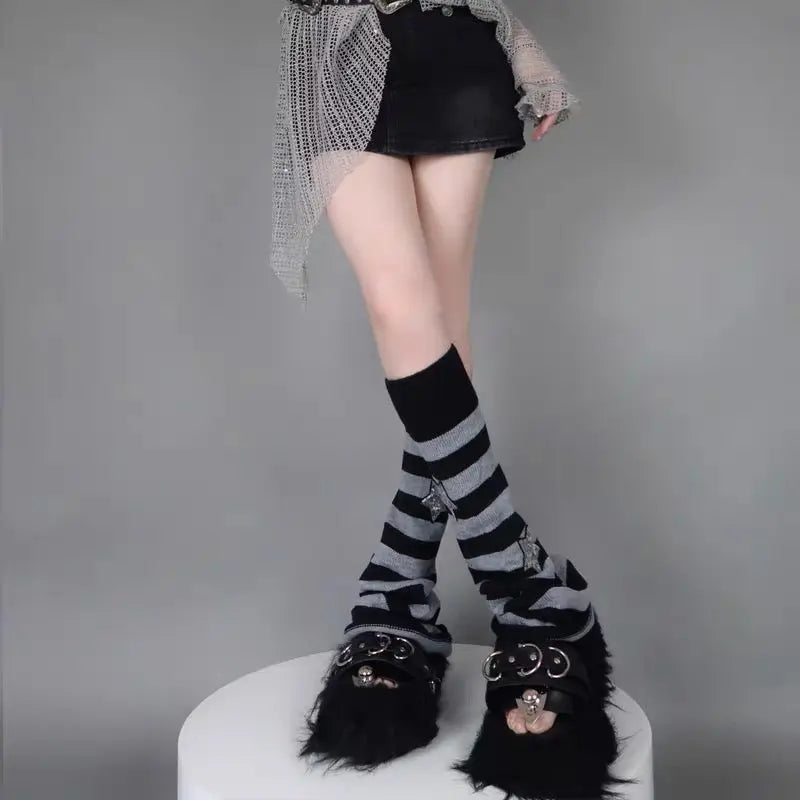 Free Shipping For 'Stardust' Striped Sequins Leg Warmer