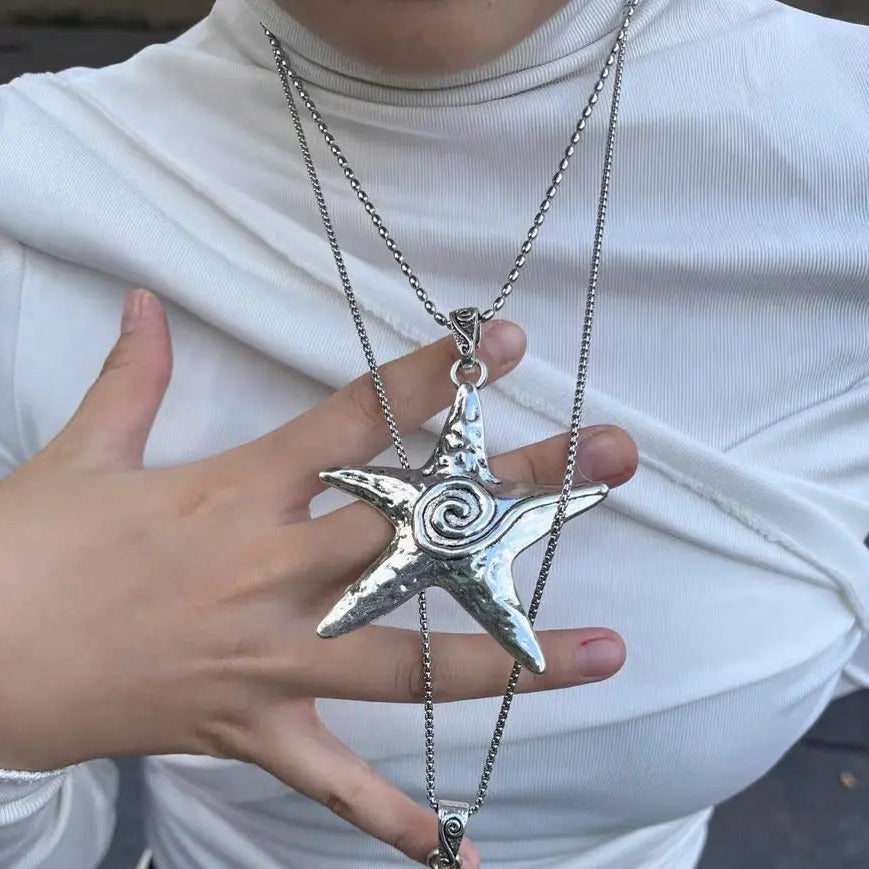 Free Shipping For 'Starfish' Metal Futuristic Sweater Necklace