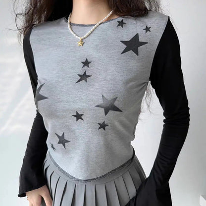 Free Shipping For 'Starship' Grunge Harajuku Star Patterns Top