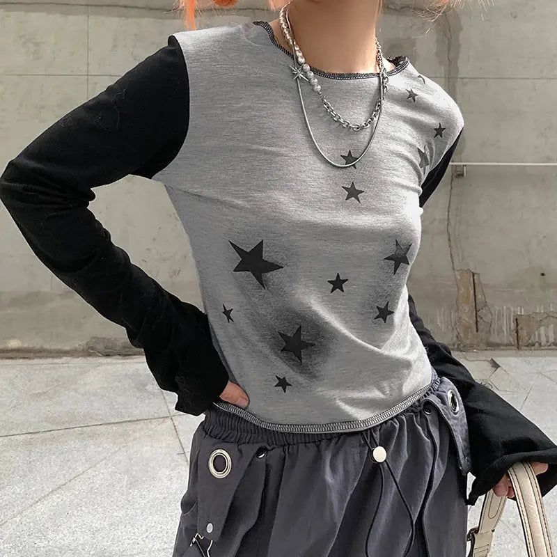 Free Shipping For 'Starship' Grunge Harajuku Star Patterns Top