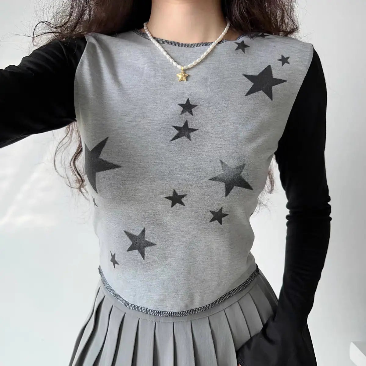 Free Shipping For 'Starship' Grunge Harajuku Star Patterns Top