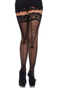 Free Shipping For Stay Up Lace Top Sheer Thigh Highs With Faux Lace Up Backseam