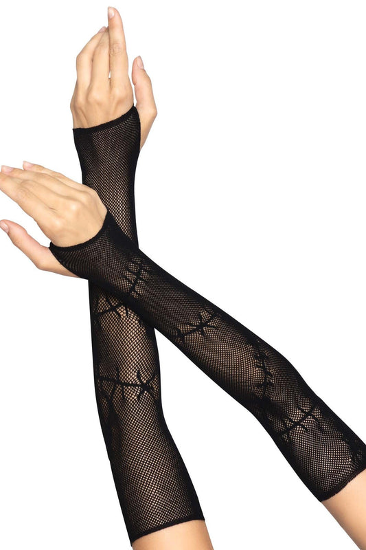 Free Shipping For Stitched Up Fishnet Arm Warmers