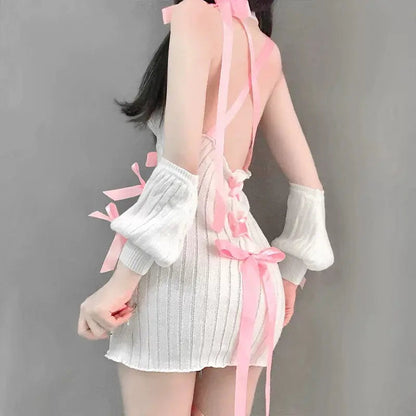 Free Shipping For 'Strawberry Angel' Kawaii Bow-tie Sweater Dress