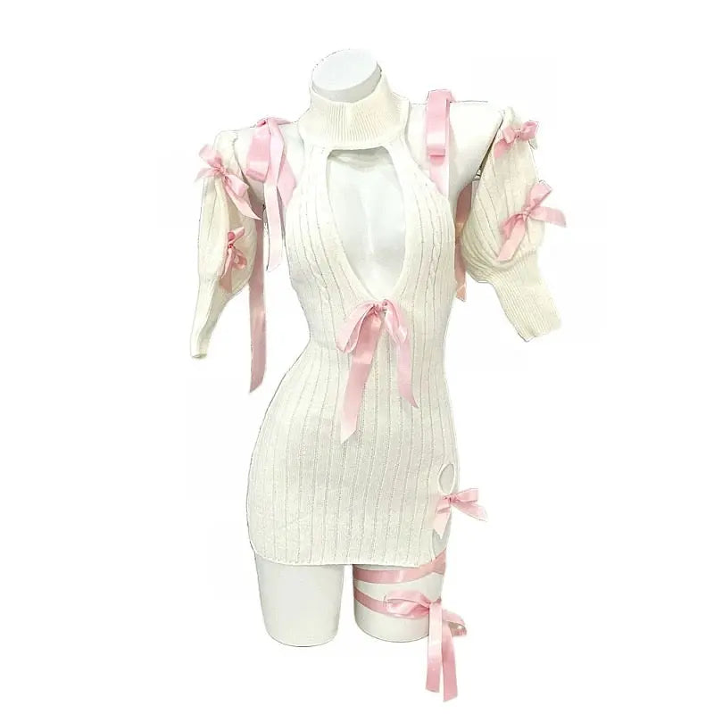 Free Shipping For 'Strawberry Angel' Kawaii Bow-tie Sweater Dress