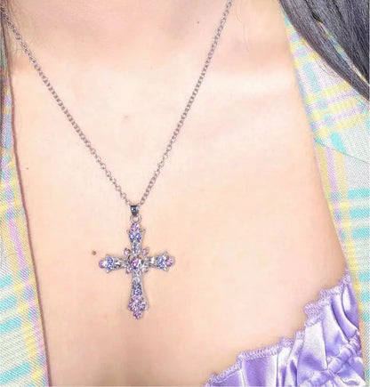 Free Shipping For 'Sugarcoat' E-girl Colorful Cross Necklace