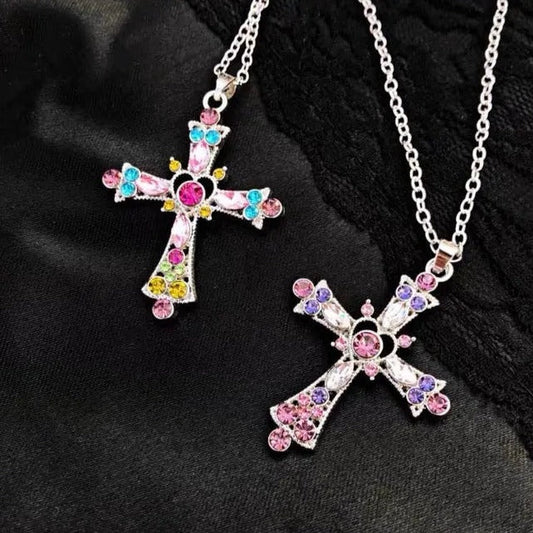 Free Shipping For 'Sugarcoat' E-girl Colorful Cross Necklace