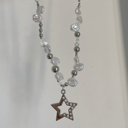 Free Shipping For 'Summer Bummer' Y2k Star & Pearl Beads Necklace