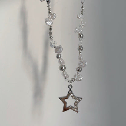 Free Shipping For 'Summer Bummer' Y2k Star & Pearl Beads Necklace