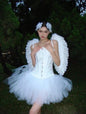 Free Shipping For 'Swan' Corset Pom Pom Angel Dress Costume