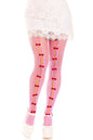 Free Shipping For Sweetheart Striped Net Tights, Keyhole, Mini Bow Detail