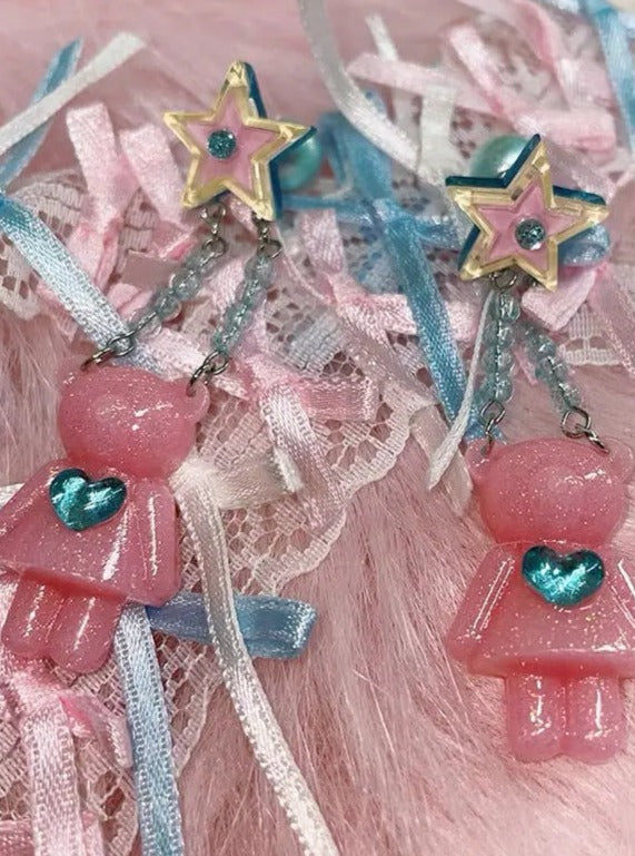 Free Shipping For 'Swinging bear' Kawaii Egirl Resin Bear Earrings