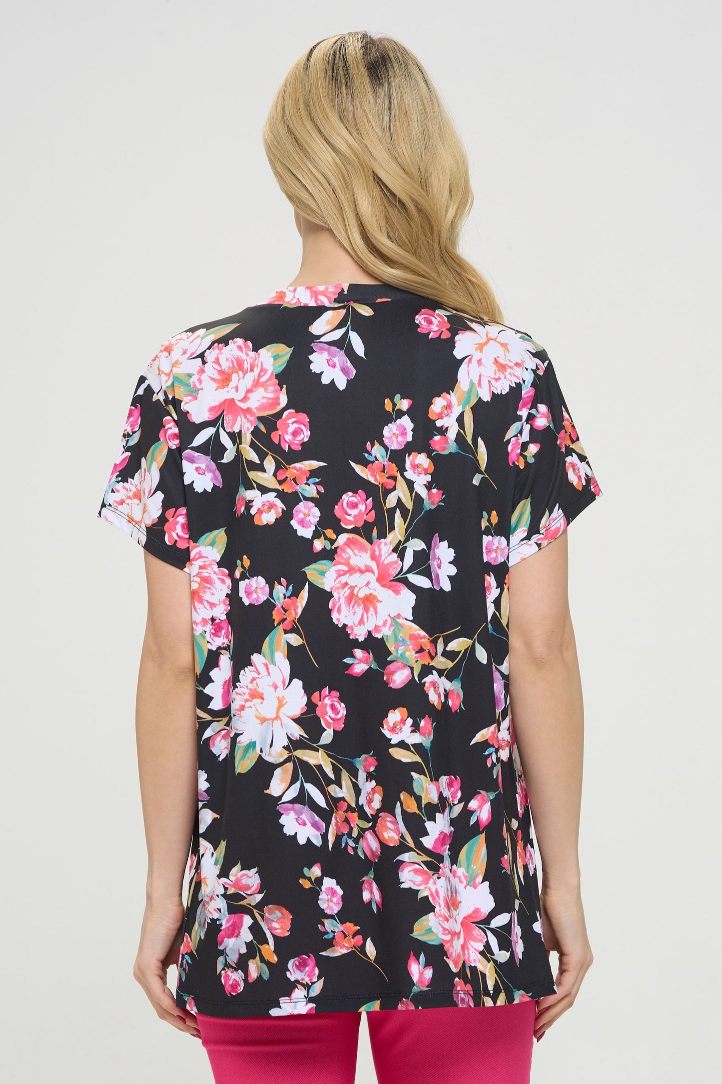 Free Shipping For Floral Print Short Sleeve Top