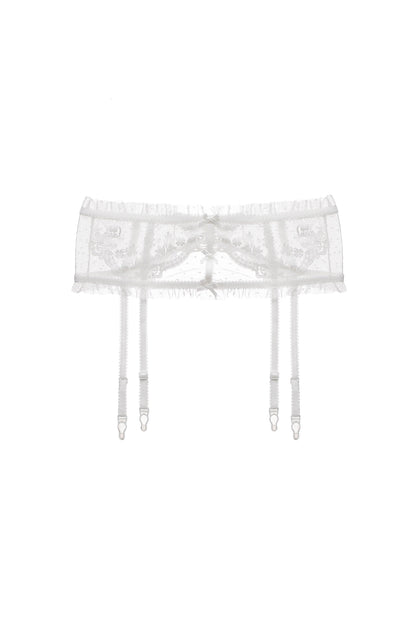 Free Shipping For White Guipure 3D Lace Floral Garter Belt Lingerie