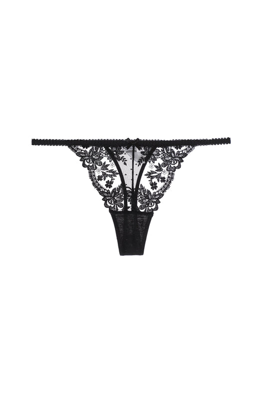 Free Shipping For Black Guipure 3D Lace Floral Panty Lingerie