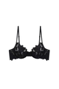 Free Shipping For Black Magic Flower Embroidery Mesh Bra Lingerie