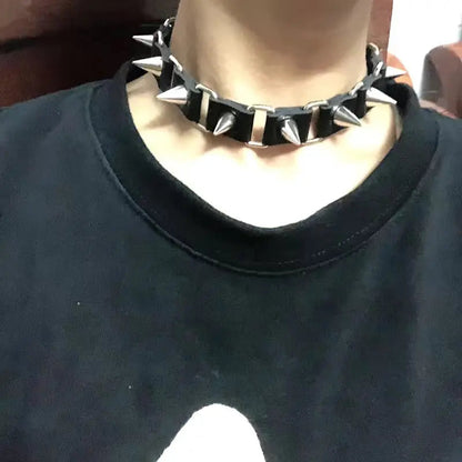 Free Shipping For 'Thorns' Rivet Punk Pu Choker