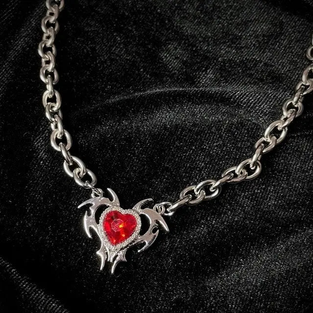 Free Shipping For 'Thorns & Love' Heart & Wings Shape Necklace